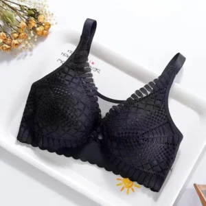 Lace Solid Color Front Closure Nylon Soft Comfortable Breathable Nursing Bra Maternity Breastfeeding Bra