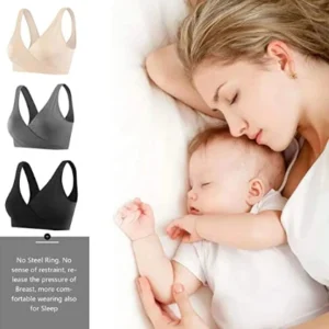 Hot Selling Wholesale Cotton Crossover Breathable Maternity Pregnancy Women Breastfeeding Nursing Bra for Sleeping